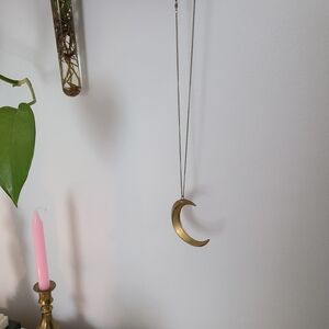 Brass Crescent Moon Necklace